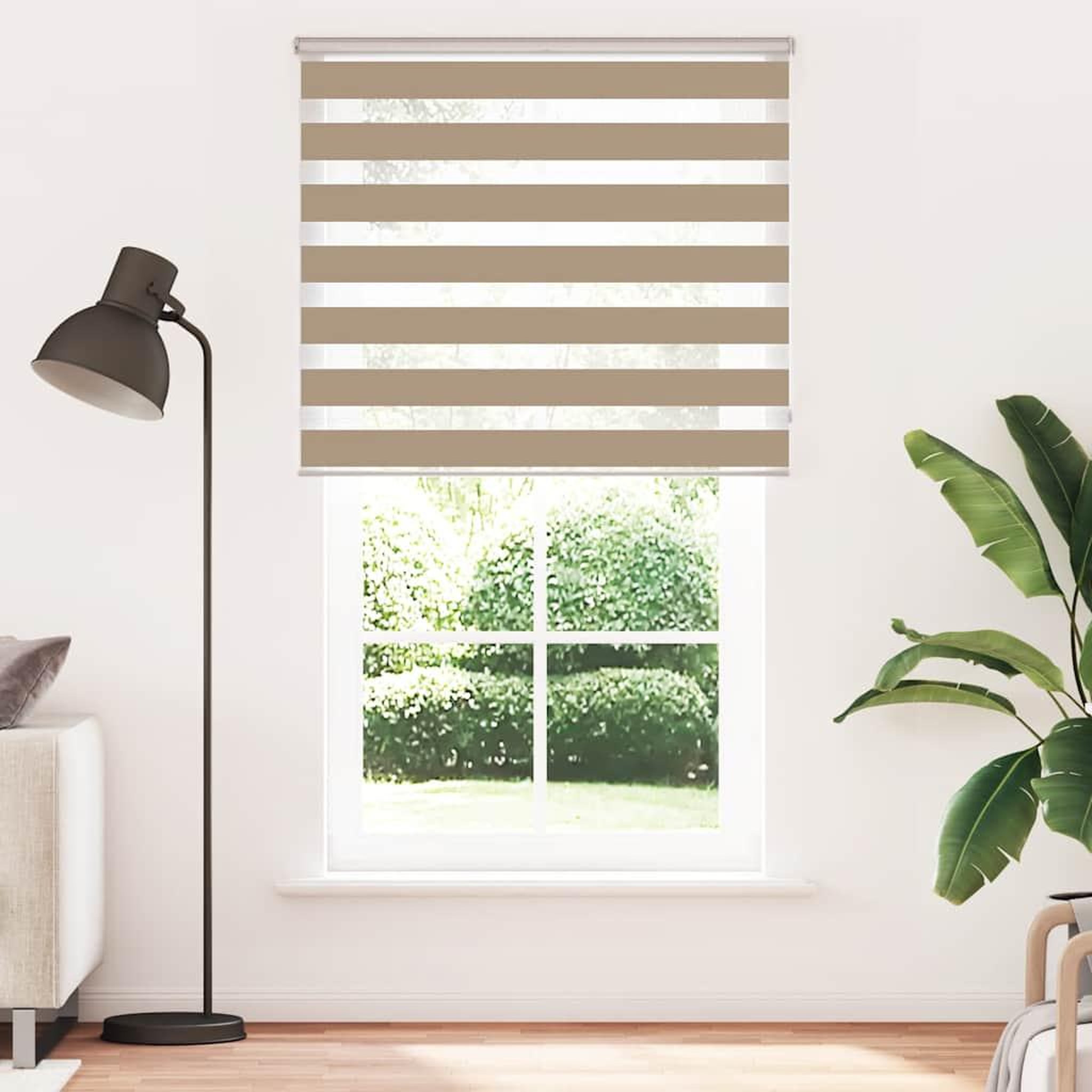 Voir la diapositive 2 : VIDAXL Store zebre marron sable largeur du tissu 125,9 cm polyester