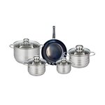 ELO Ensemble de 1 Poêle de cuisson 20 cm et 4 faitouts 12, 14, 16 et 20 cm Elo Prima Brillant