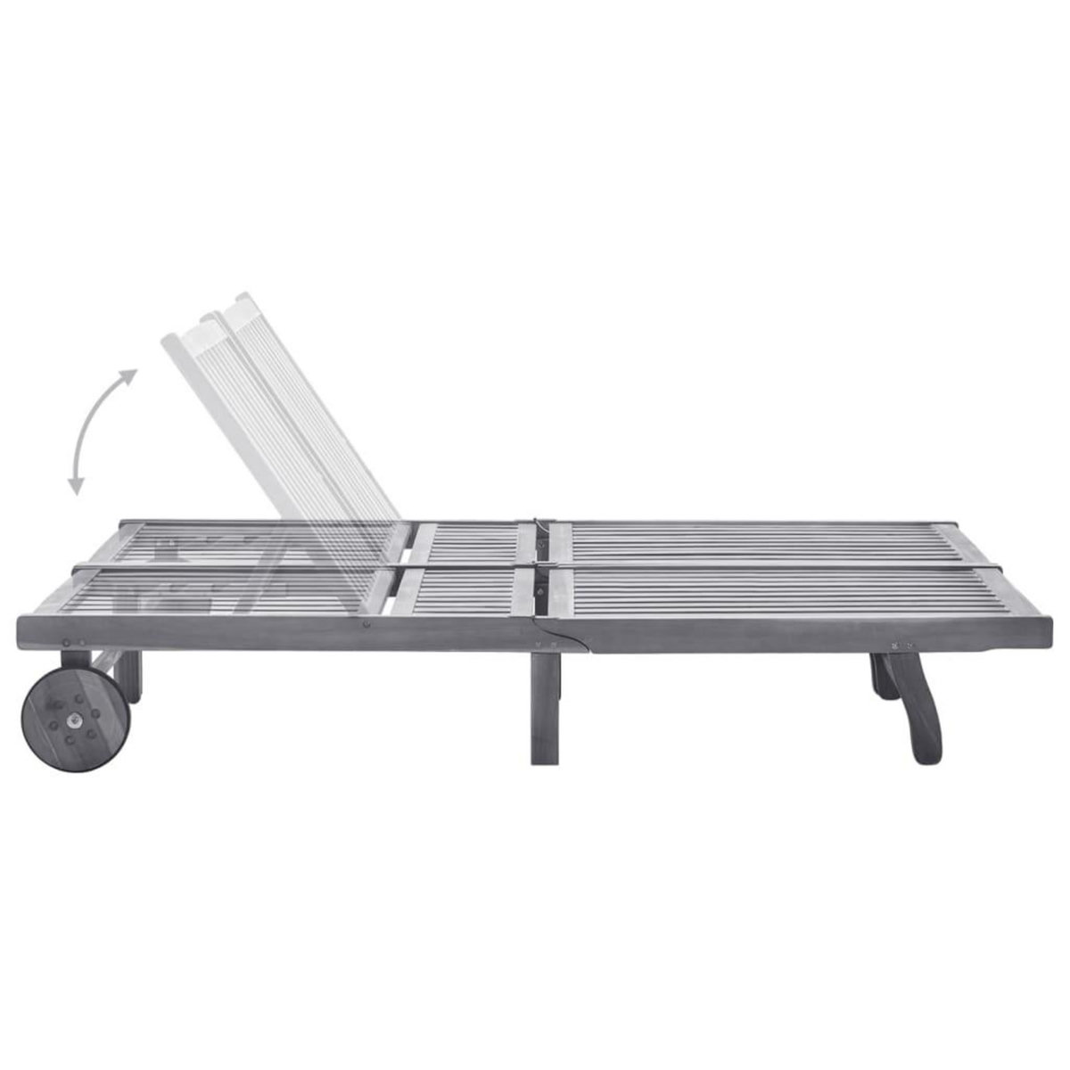 VIDAXL Chaise longue de jardin 2 places avec coussin Gris Acacia