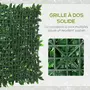 OUTSUNNY Haie artificielle feuilles de laurier - treillis extensible - brise-vue canisse végétale feuillage réaliste 12 panneaux 50L x 50l cm PE vert