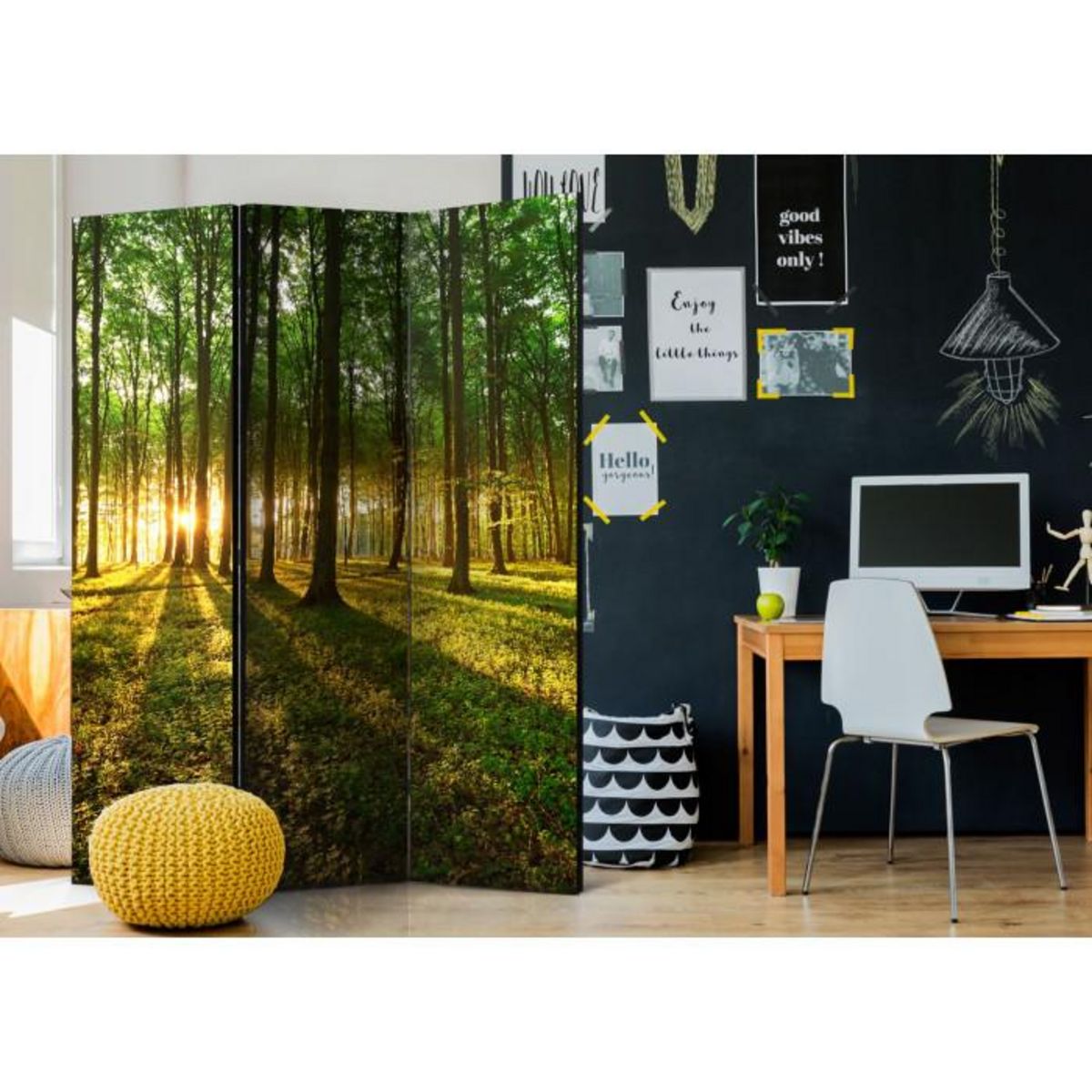 Paris Prix Paravent 3 Volets  Morning in the Forest  135x172cm