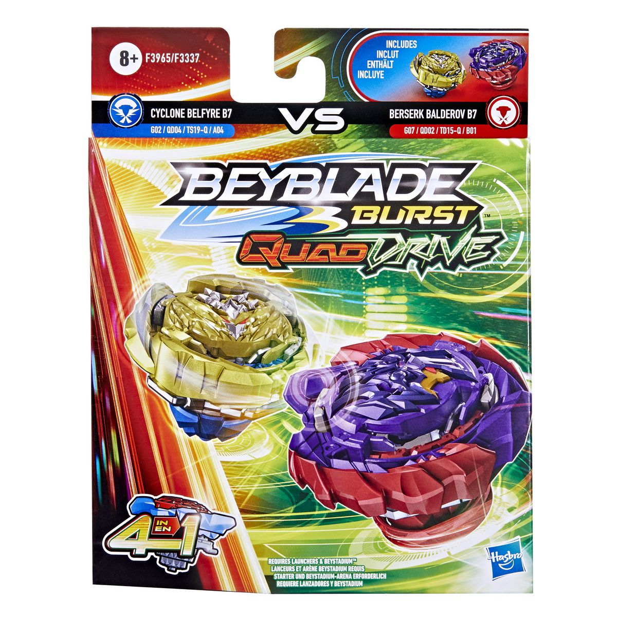 HASBRO Toupies Beyblade Burst 4 en 1 Cyclone Belfyre B7 Berserk Balderov