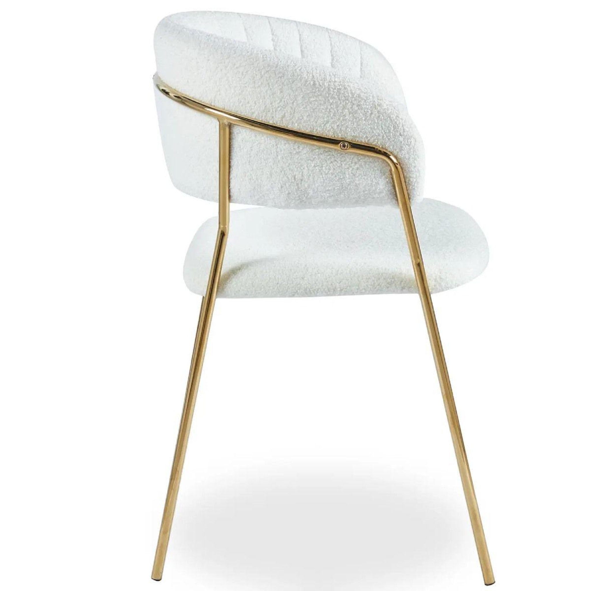 Voir la diapositive 5 : Paris Prix Lot de 8 chaises en bouclette  batora  79cm crème & or
