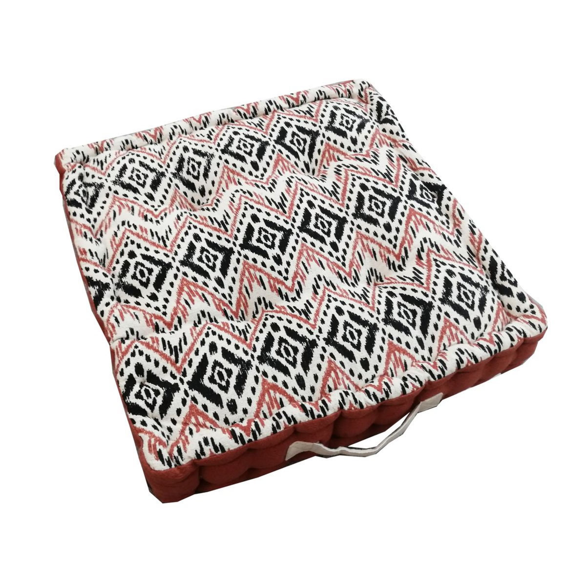 DECO AND CO Coussin de sol carré en coton motifs ethniques