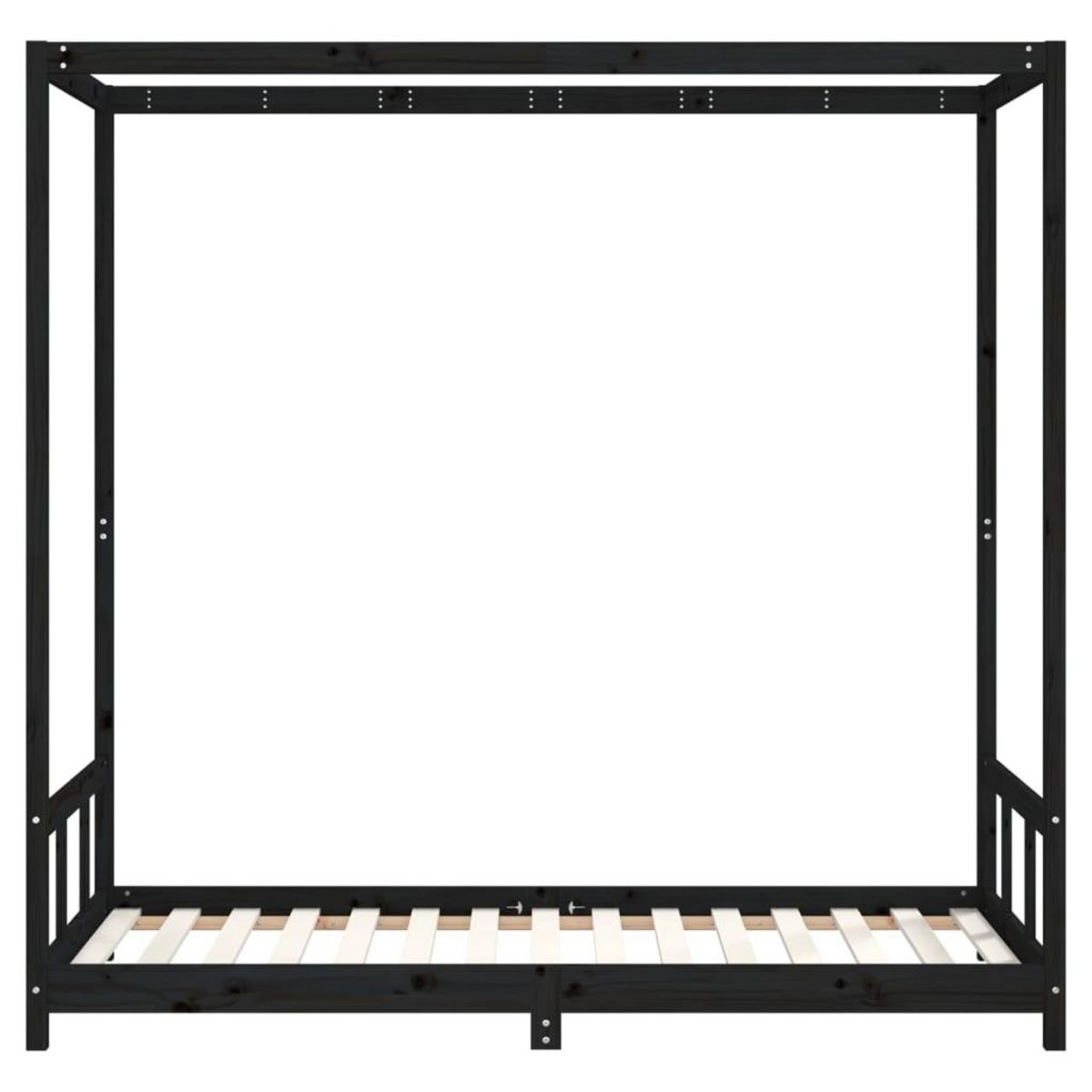 VIDAXL Cadre de lit pour enfants noir 90x190 cm bois de pin massif
