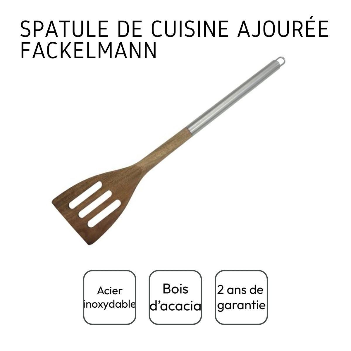 Fackelmann Spatule de cuisine ajourée en bois d'acacia 35 cm Fackelmann Synthesis