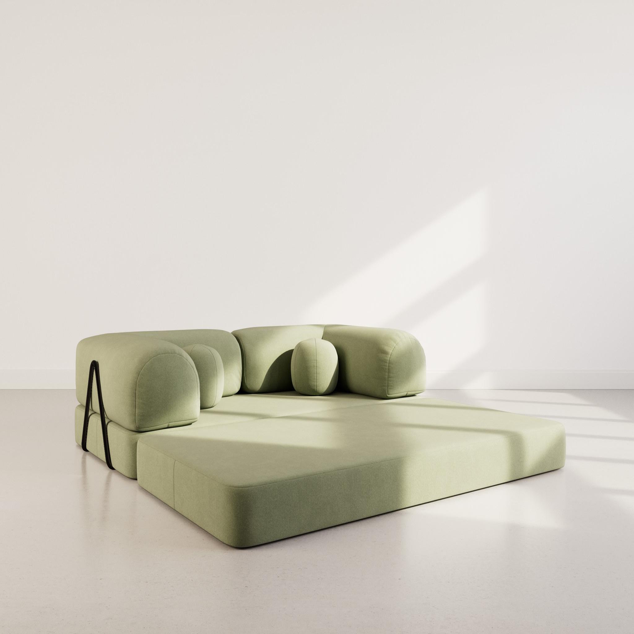 Voir la diapositive 2 : BEST MOBILIER Nebula - canapé 3 places convertible en velours texturé
