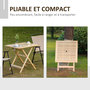 Voir la diapositive 6 : OUTSUNNY Table de jardin camping pliable plateau à lattes dim. 70L x 70l x 70H cm espace parasol bois sapin pré-huilé