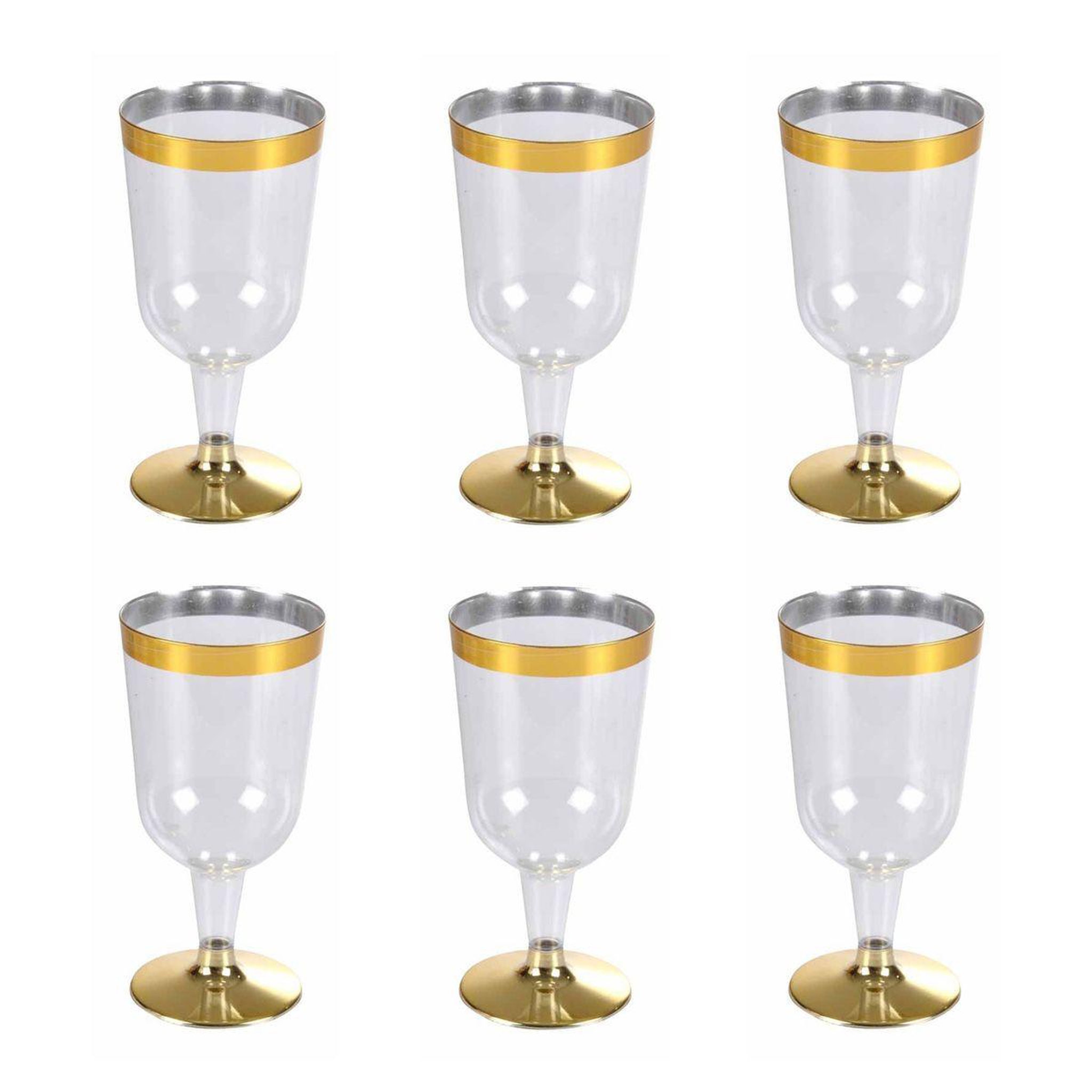 HOMEA Lot de 6 verres à vin  liseré  18cl or