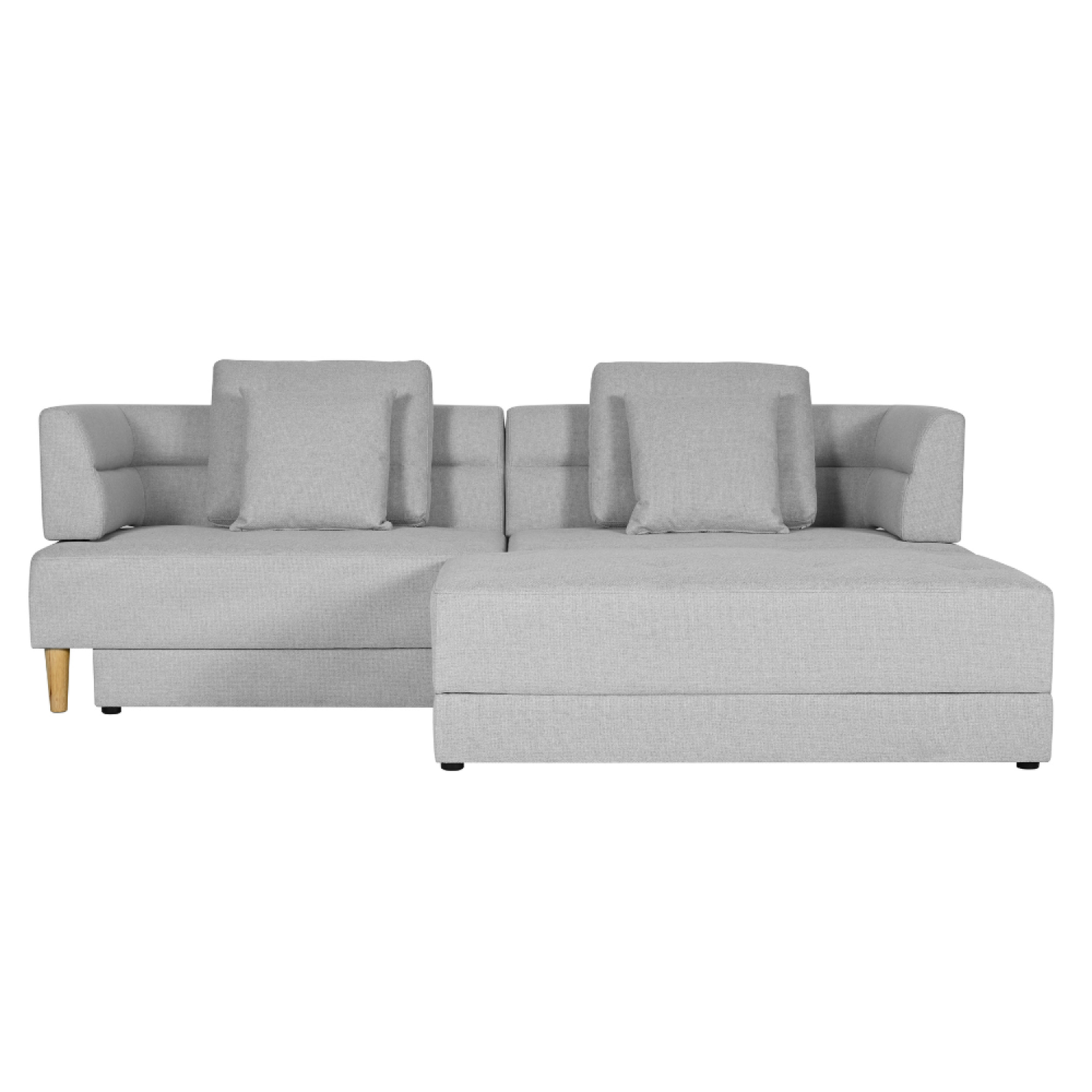 Voir la diapositive 1 : CONCEPT USINE Canapé 4 places multifonction en tissu gris clair berga
