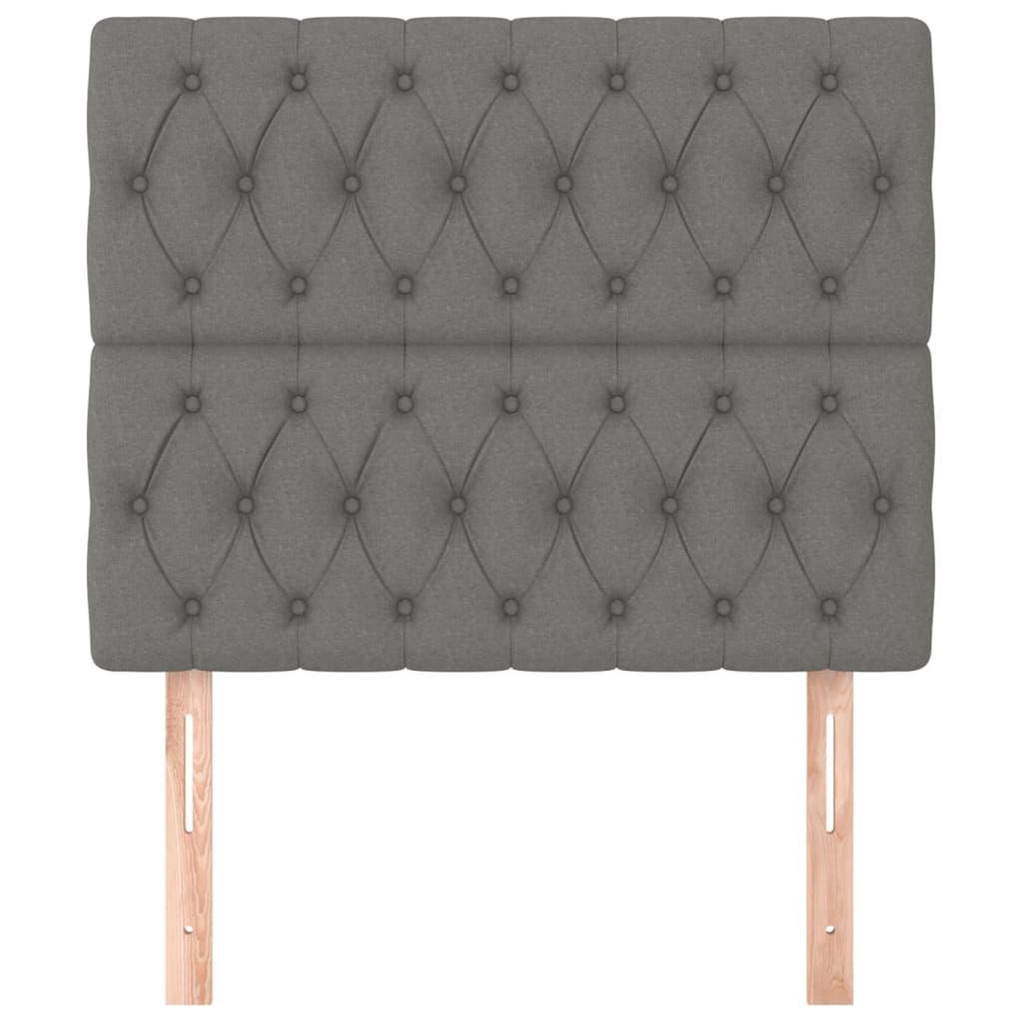 Voir la diapositive 3 : VIDAXL Tetes de lit 2 pcs Gris fonce 100x7x78/88 cm Tissu
