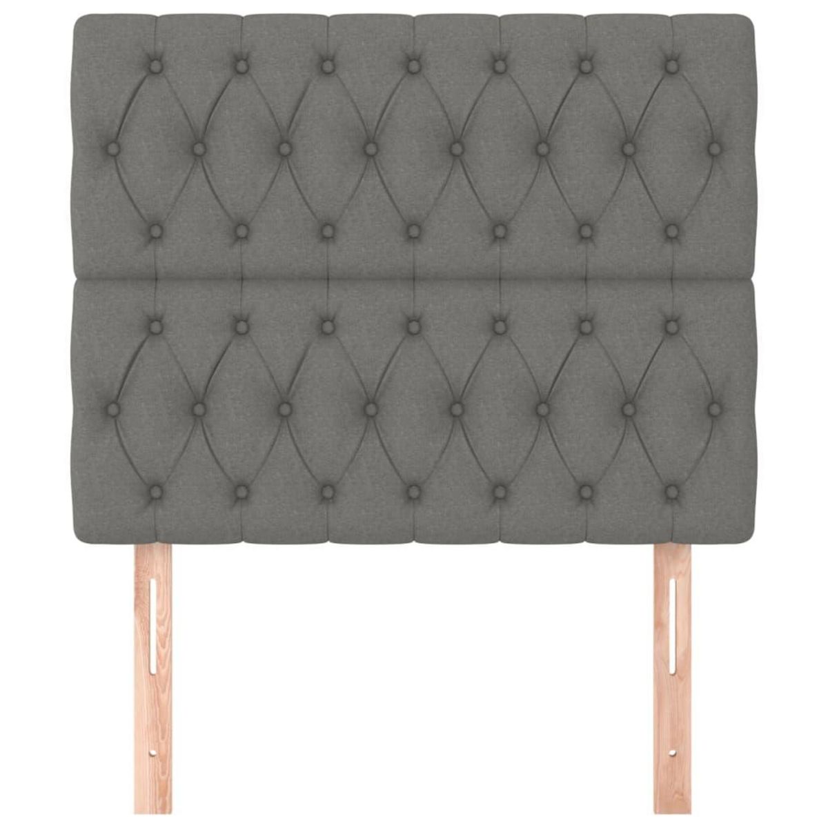 VIDAXL Tetes de lit 2 pcs Gris fonce 100x7x78/88 cm Tissu