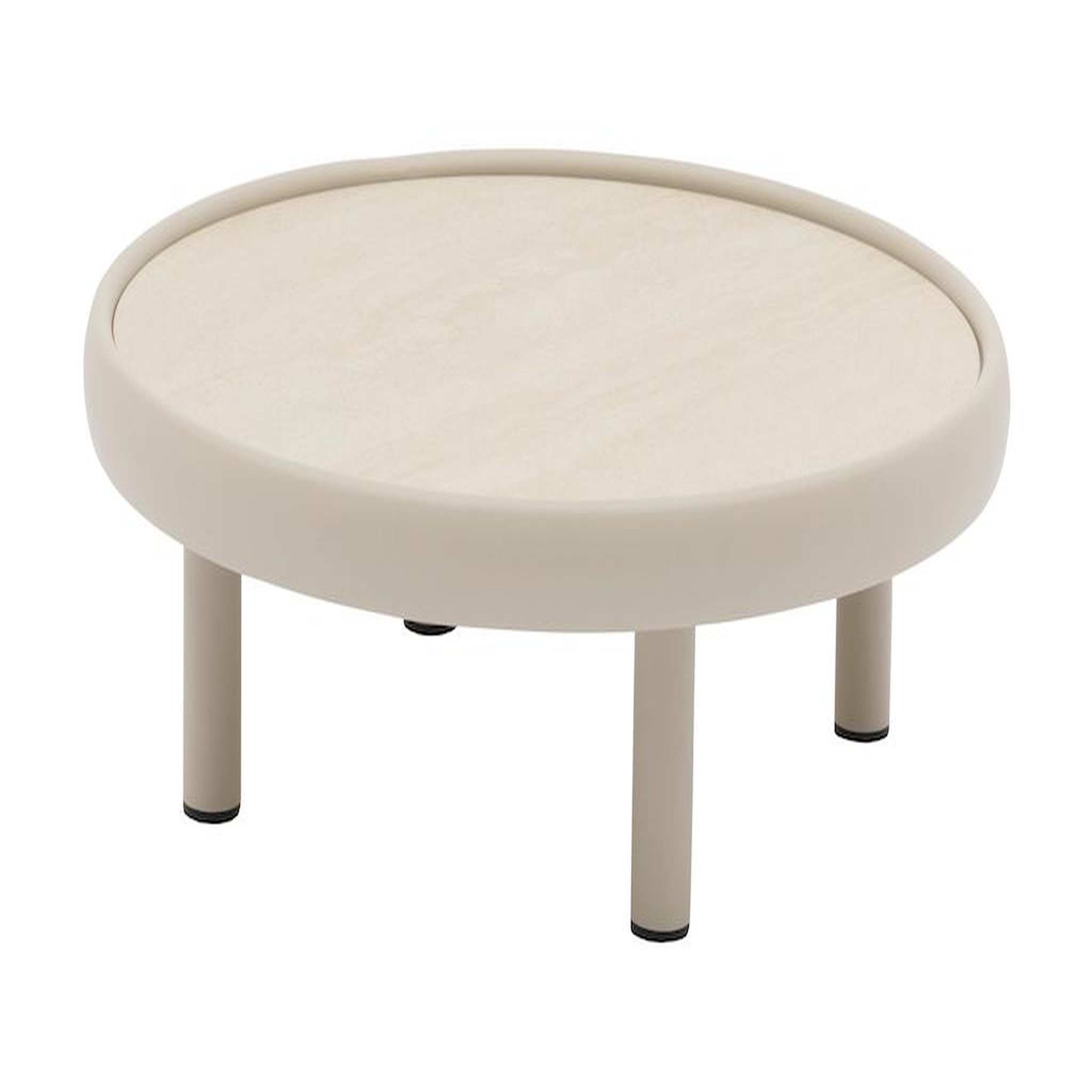 Proloisirs Table basse ronde NUAGE - Ø80 cm - Aluminium époxy et céramique - Crème