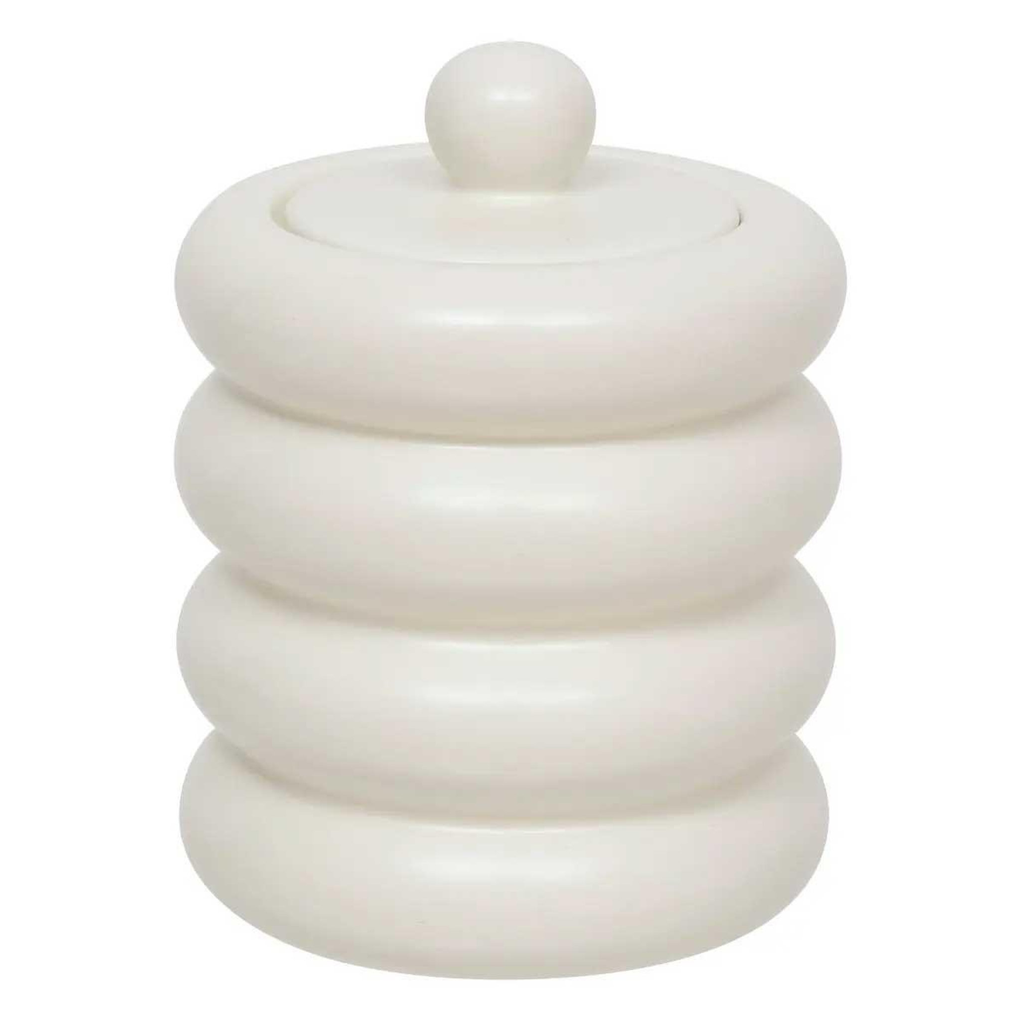 ATMOSPHERA Boîte déco en céramique  mike  14cm blanc