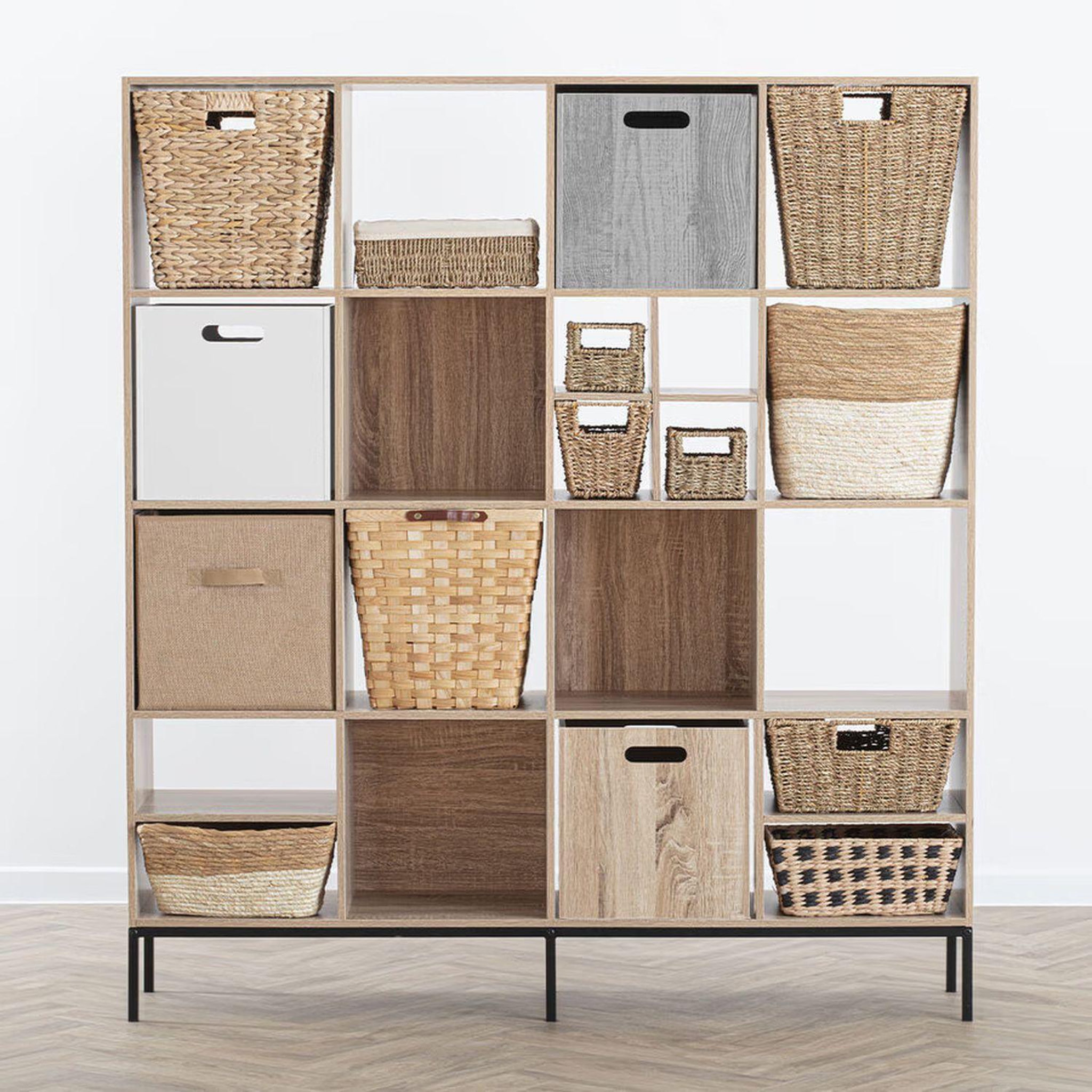Voir la diapositive 2 : TOILINUX Lot de 6 Boîtes de rangement effet bois en MDF Mix n' modul