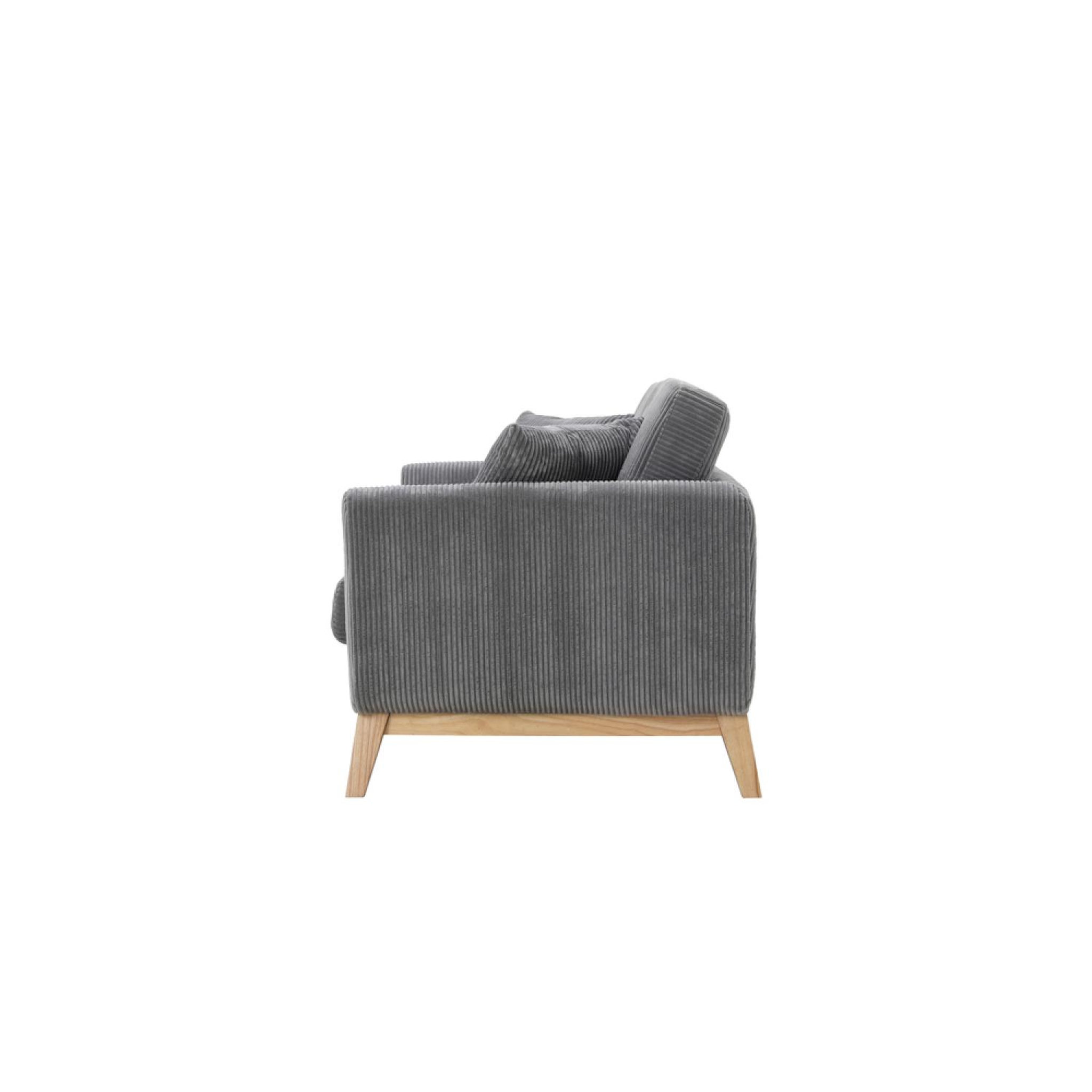 Voir la diapositive 6 : CONCEPT USINE Canapé 3 places scandinave velours côtelé gris HOGA
