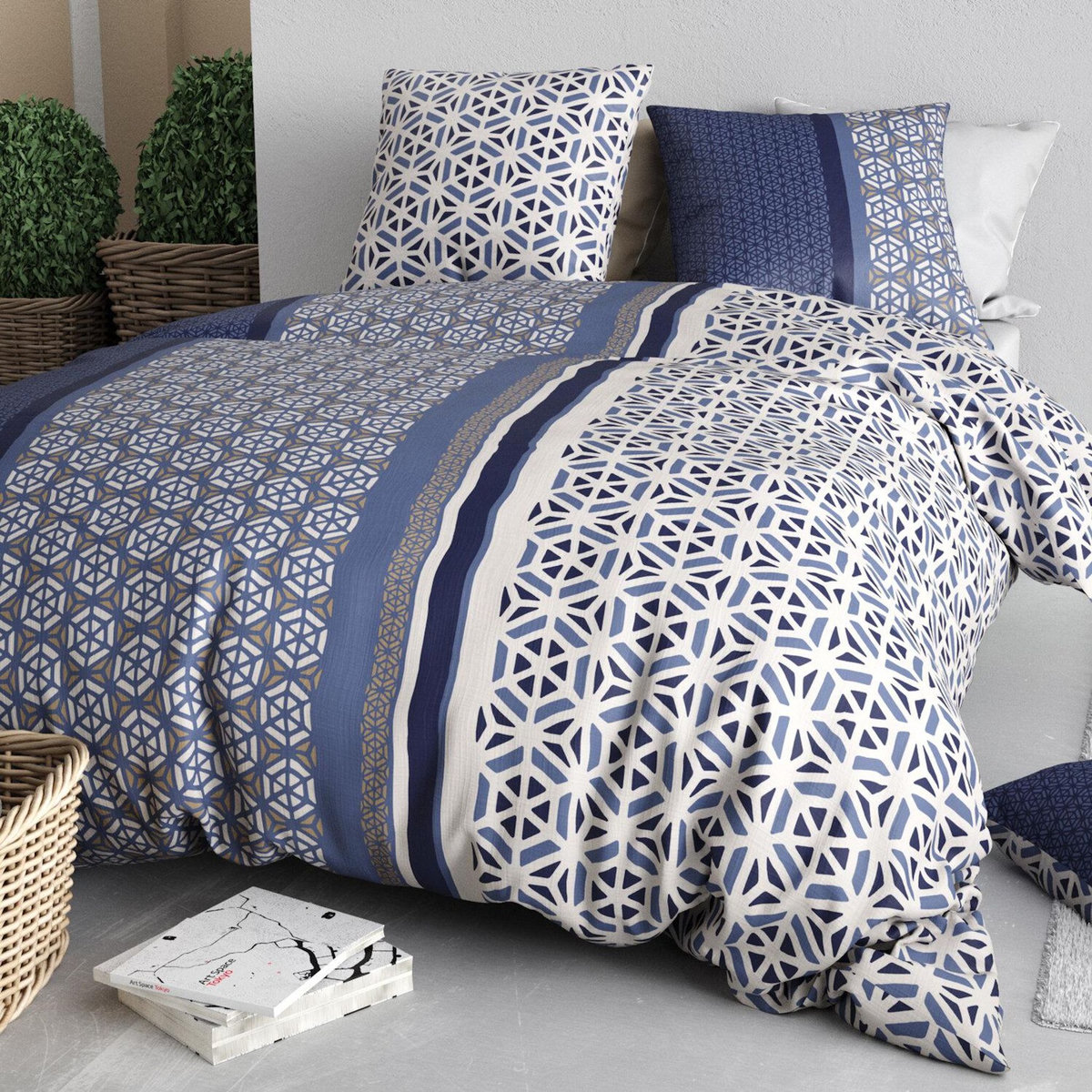 ATELIER DU COTON Parure housse de couette 100% coton 57fils mil
