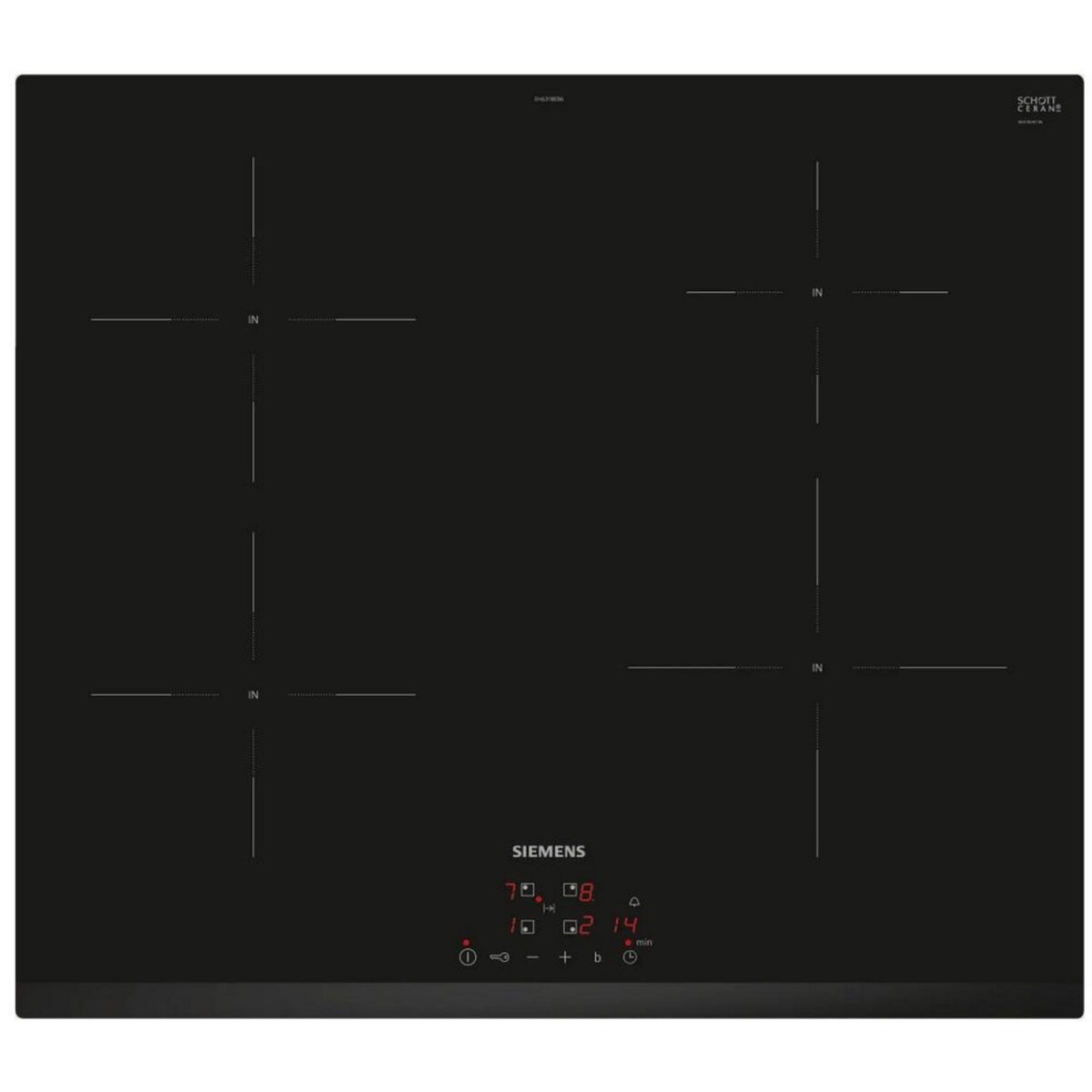 Siemens Table de cuisson à induction 60cm 4 foyers 7400w noir - EH631BEB6E