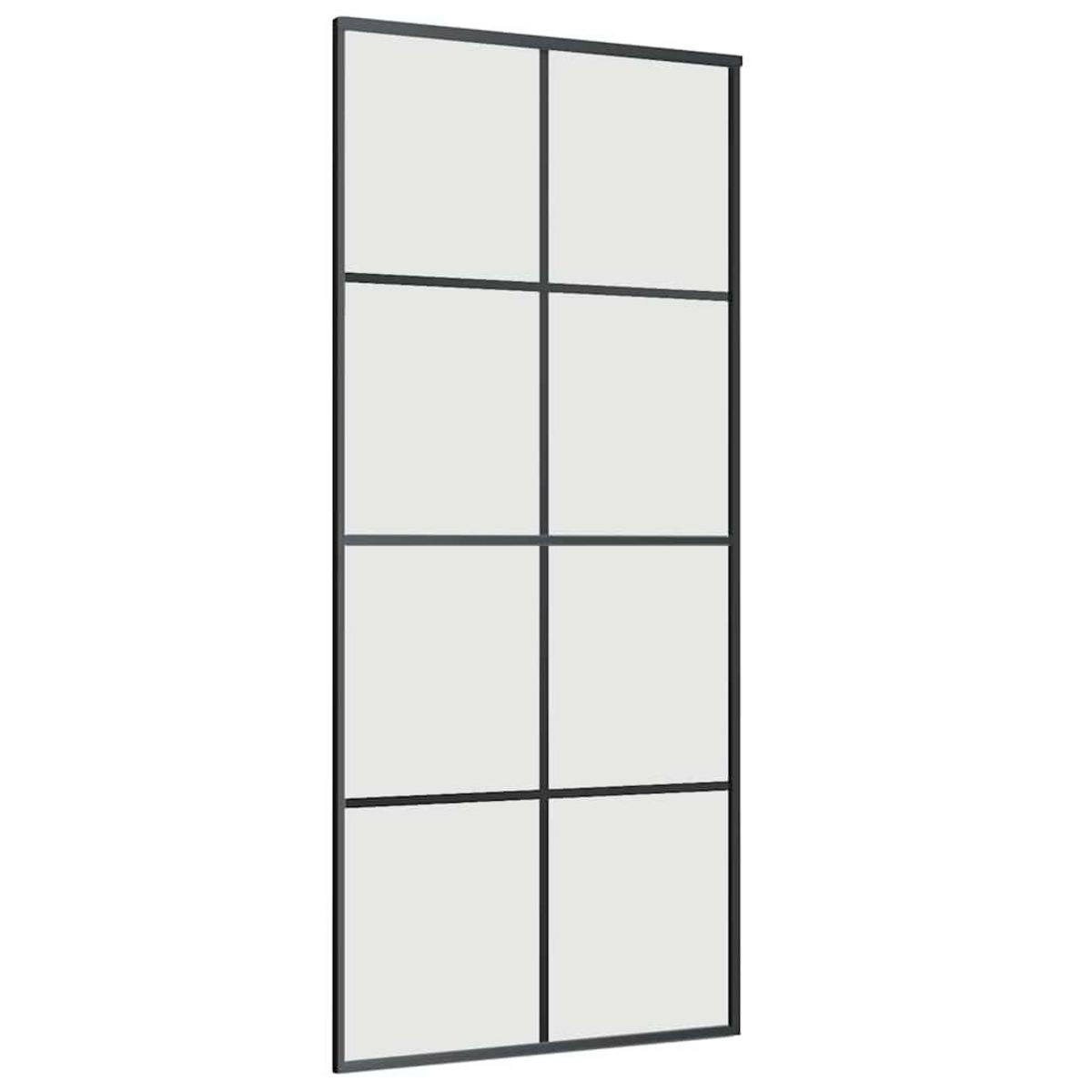 VIDAXL Porte coulissante kit de quincaillerie noir 90x205 cm verre ESG