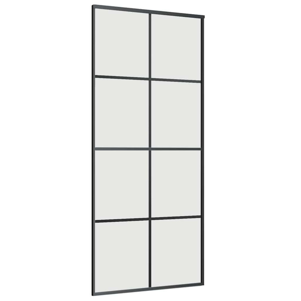 VIDAXL Porte coulissante kit de quincaillerie noir 90x205 cm verre ESG