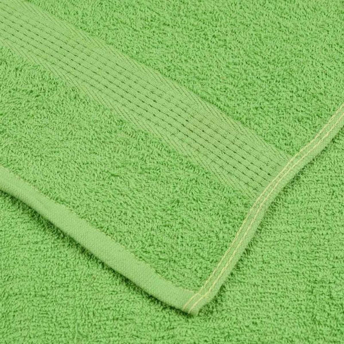 VIDAXL Serviettes 2 pcs vert pomme 100x200 cm 360 g m² 100% coton