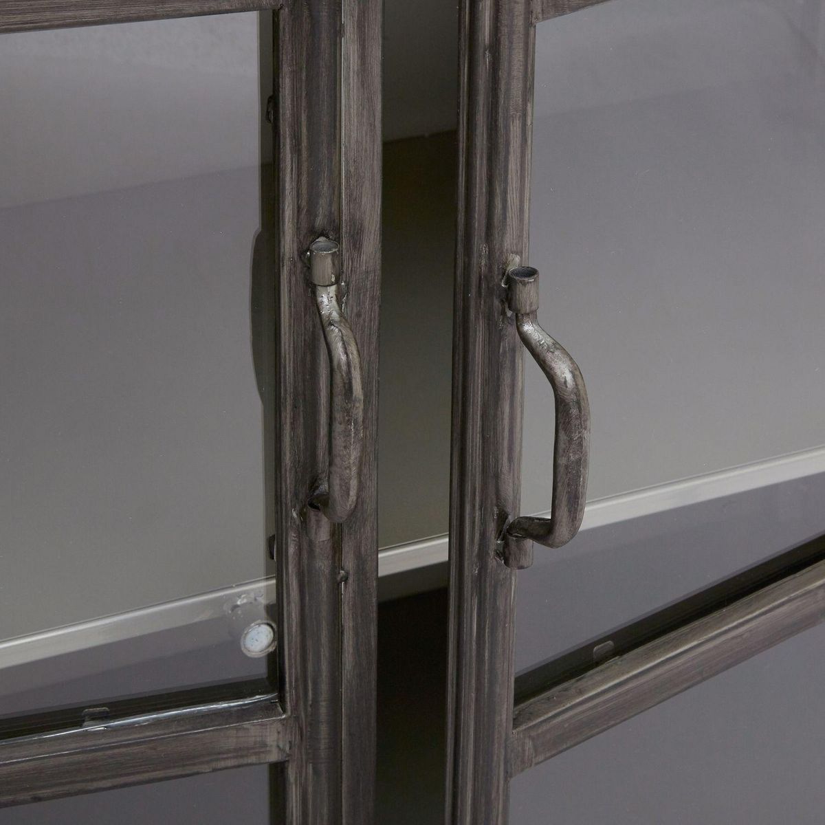 ATMOSPHERA Buffet vitré industriel Broc - L. 102 x H. 101 cm - Gris