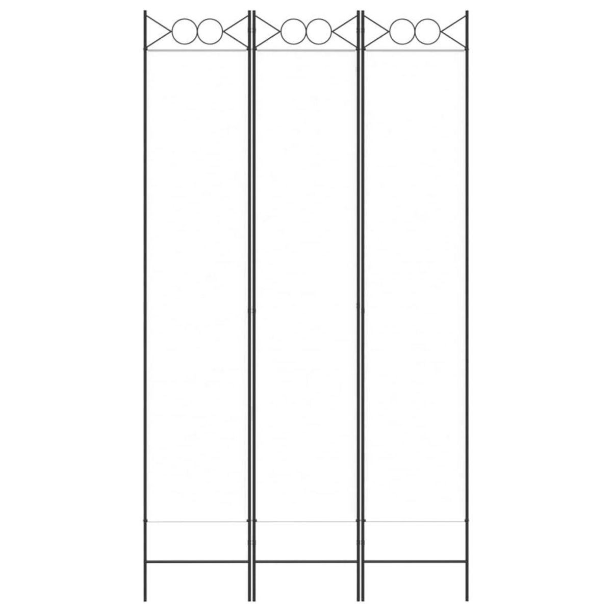 VIDAXL Cloison de separation 3 panneaux Blanc 120x220 cm Tissu