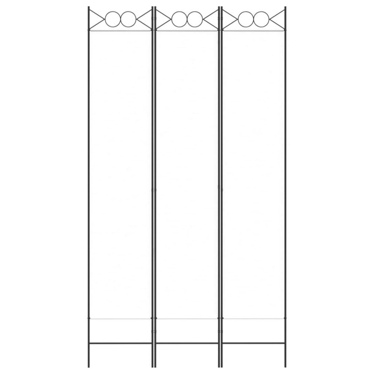 VIDAXL Cloison de separation 3 panneaux Blanc 120x220 cm Tissu
