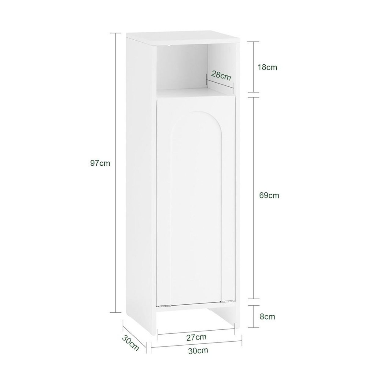 SOBUY SoBuy - Meuble De Buanderie à une porte - Blanc - 30x30x97cm - Moderne - BZR161-W