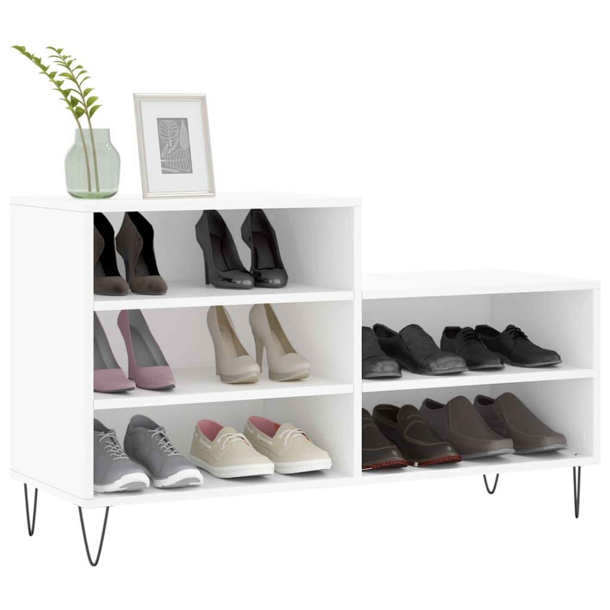 Voir la diapositive 3 : VIDAXL Armoire a chaussures Blanc 102x36x60 cm Bois d'ingenierie