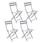 HESPERIDE 4 Chaises de jardin pliables en métal Greensboro. Coloris disponibles : Gris