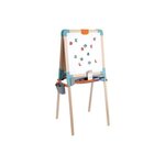 SMOBY Smoby - Tableau en bois double face - Ardoise craie et Blanche magnétique - Pliable - 80 accessoires