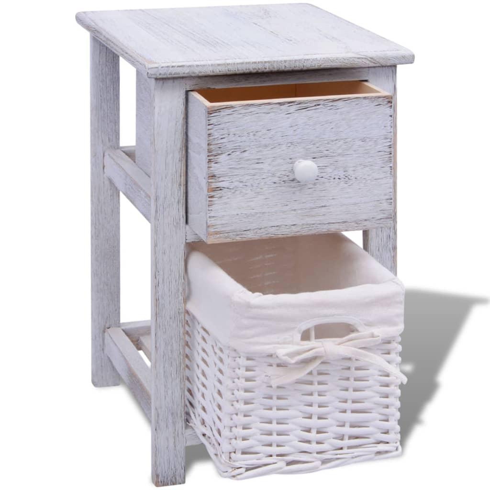Voir la diapositive 4 : VIDAXL Table de chevet Bois Blanc