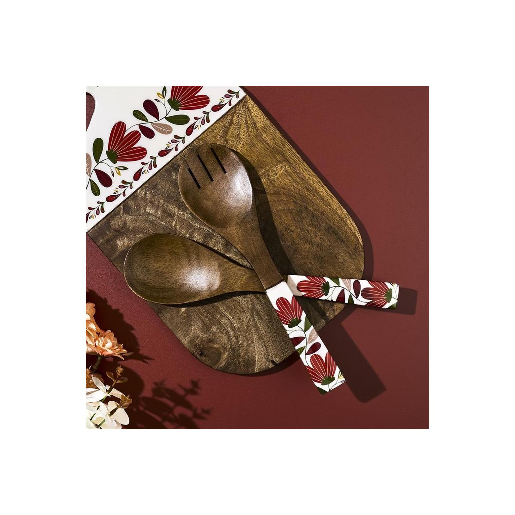 Voir la diapositive 3 : The Home Deco Factory Couverts à Salade  Selena  30cm Marron