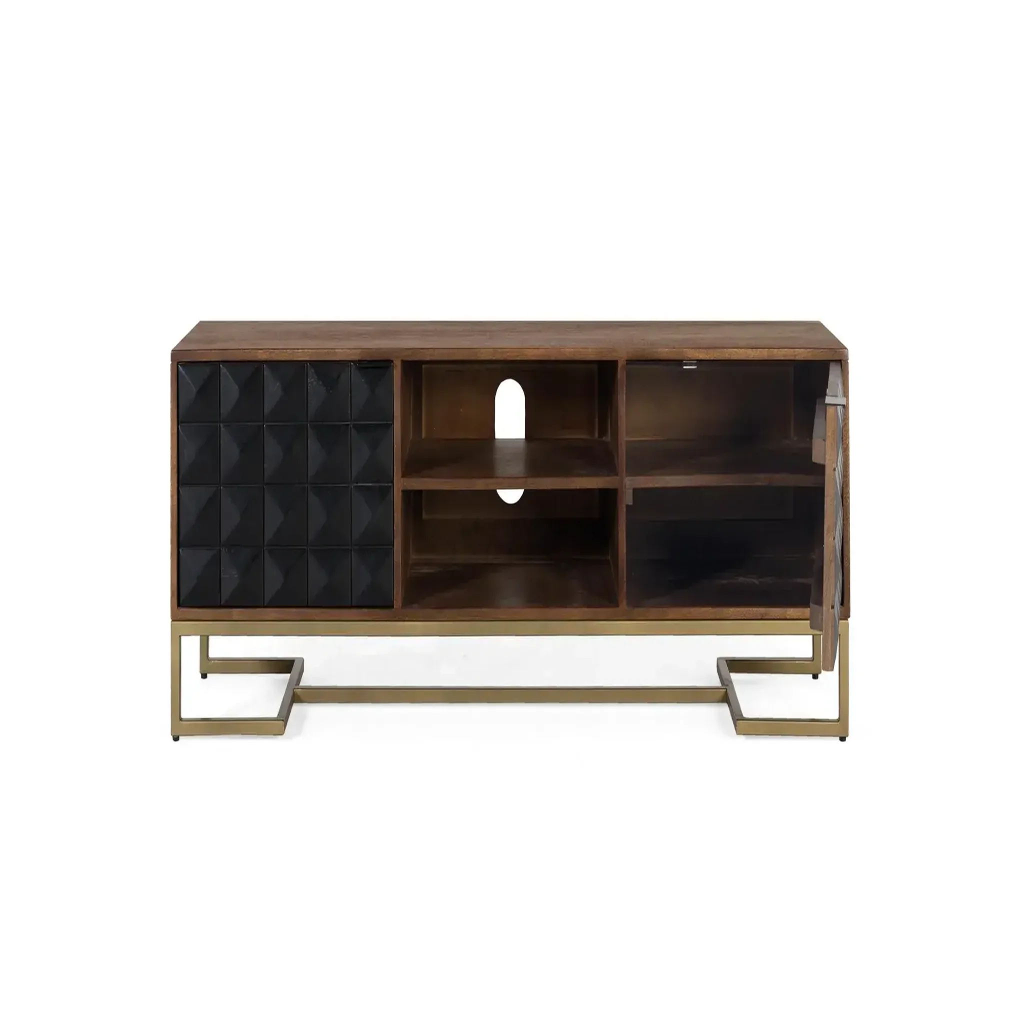 Voir la diapositive 2 : GINER Y COLOMER SL Meuble tv en bois de manguier 150 cm style contemporain