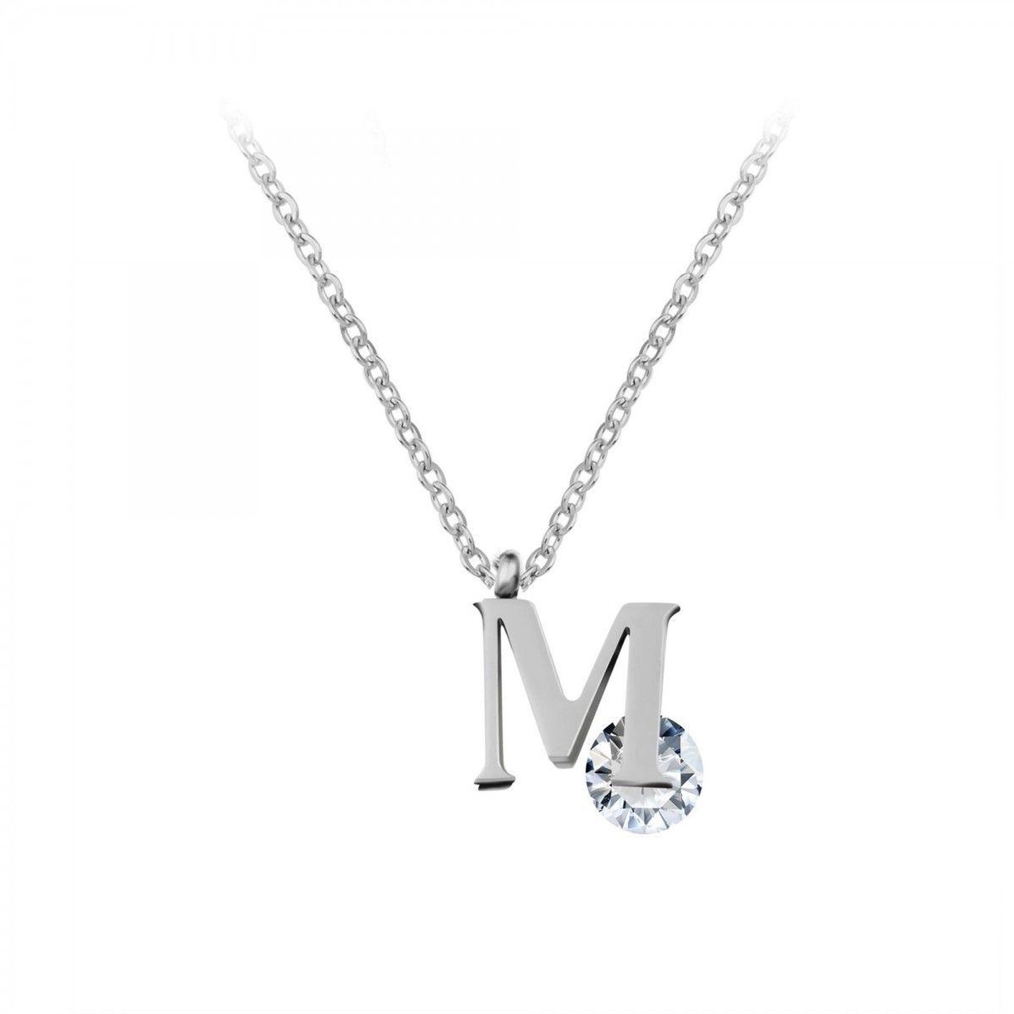 SC CRYSTAL Collier alphabet lettre M SC Crystal orné de cristaux scintillants