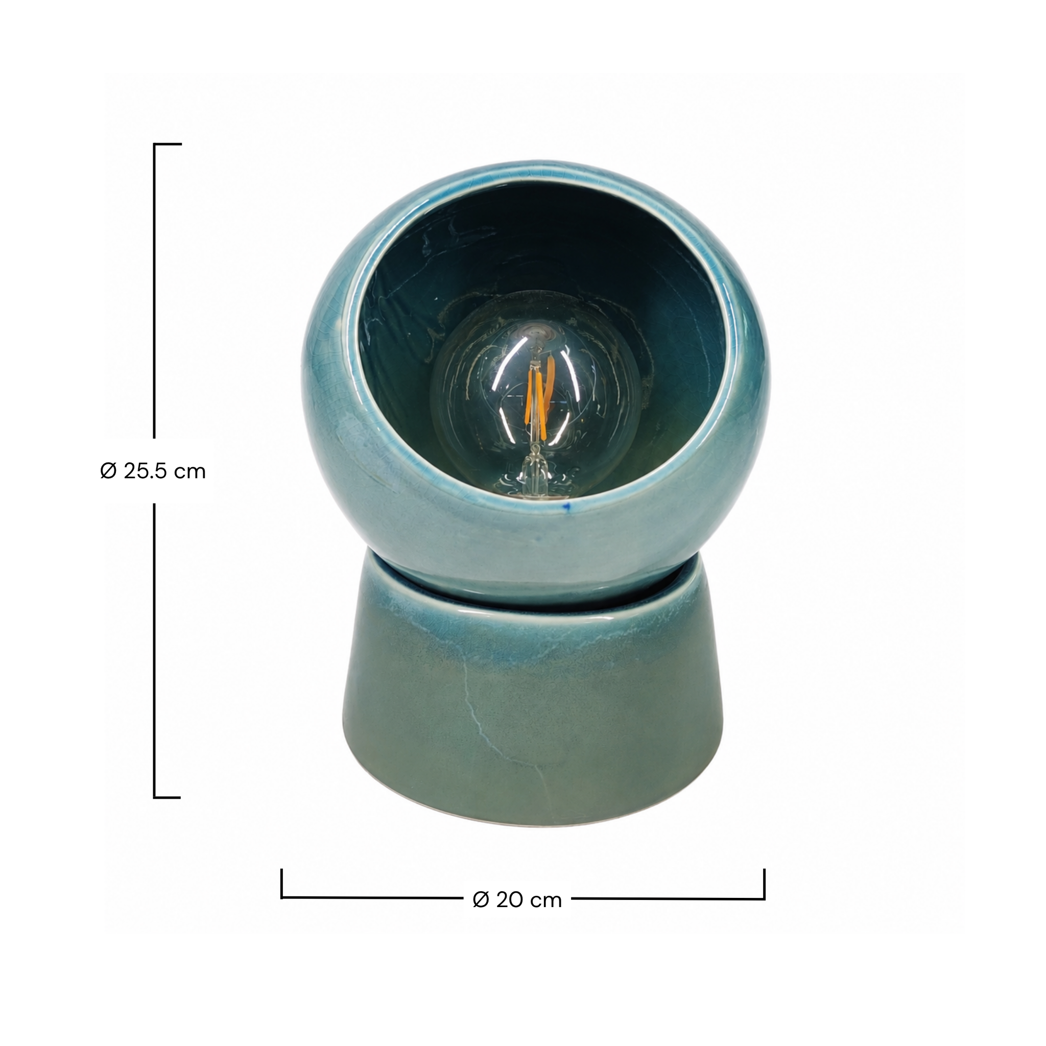 Voir la diapositive 4 : MAISON PAVANE Lampe à poser en céramique bleue-Halo