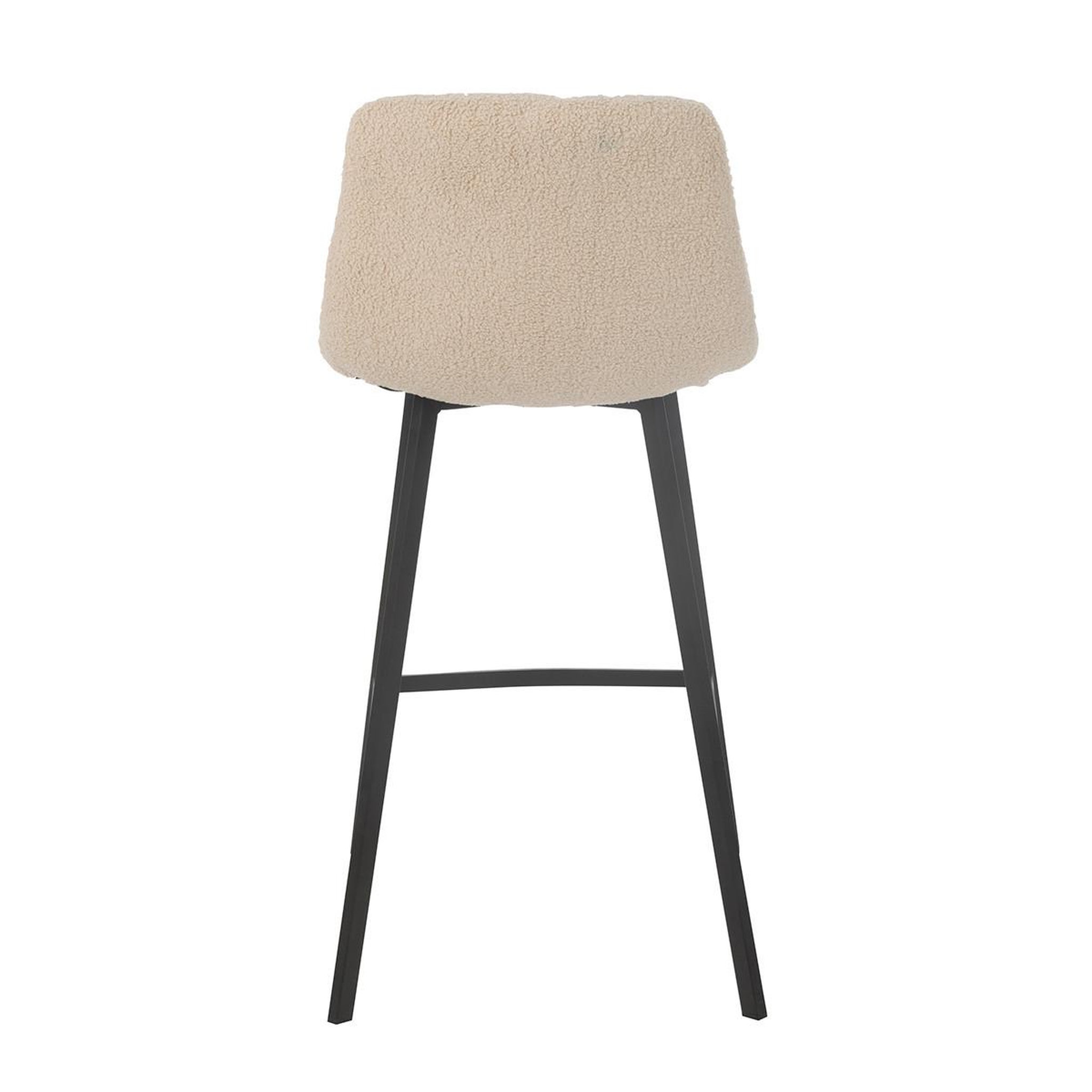 Voir la diapositive 4 : J-LINE Chaise de bar matelassée bouclette  kent  95cm blanc