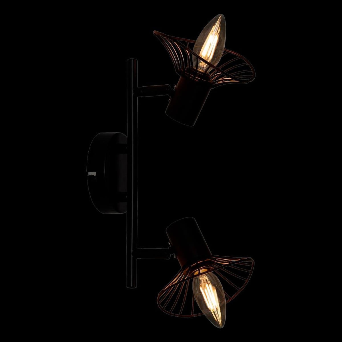 ATMOSPHERA Plafonnier 2 Lampes Orientables en Métal  Adelia  28cm Noir