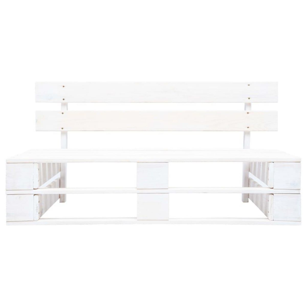 VIDAXL Banc palette de jardin bois gris blanc
