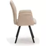HOMIFAB Lot de 2 fauteuils de table en tissu gris clair - Alann