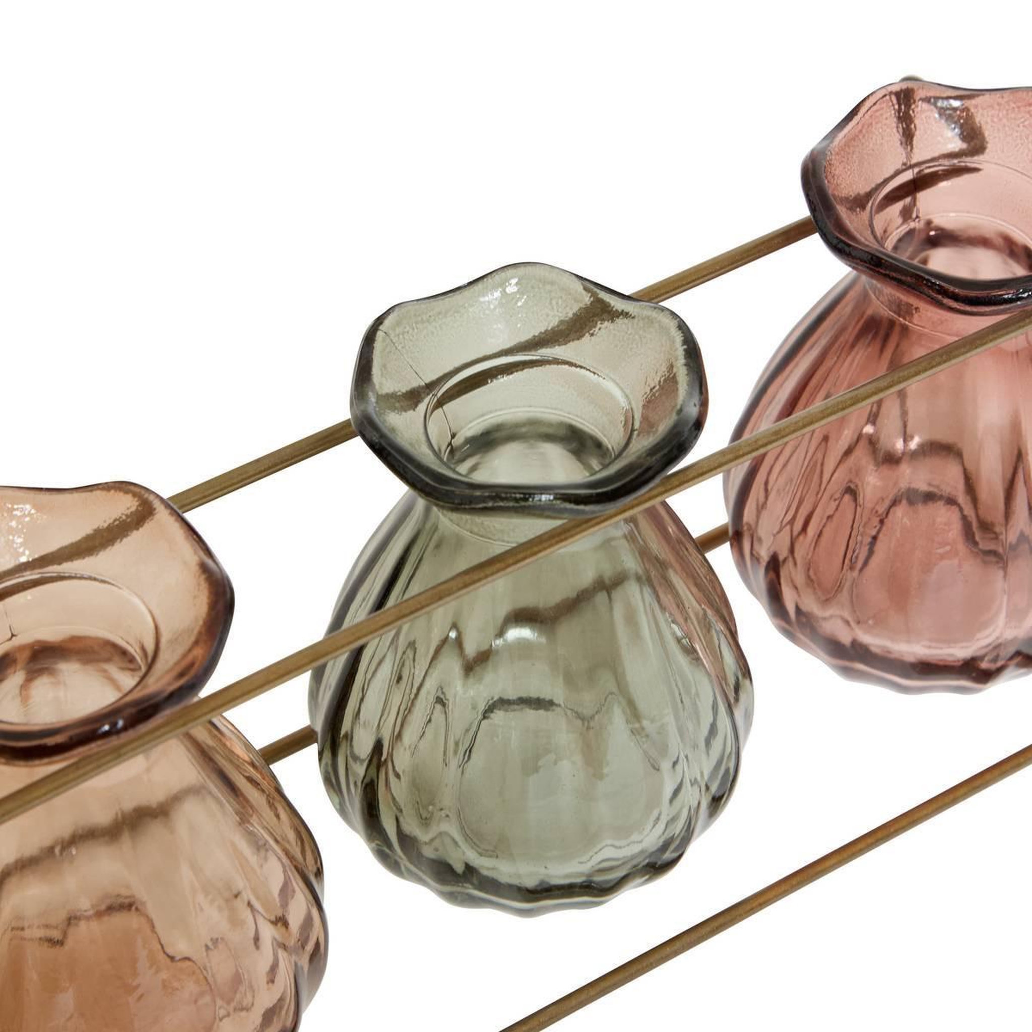 Voir la diapositive 2 : ATMOSPHERA Soliflore triple en verre  mona  22cm multicolore