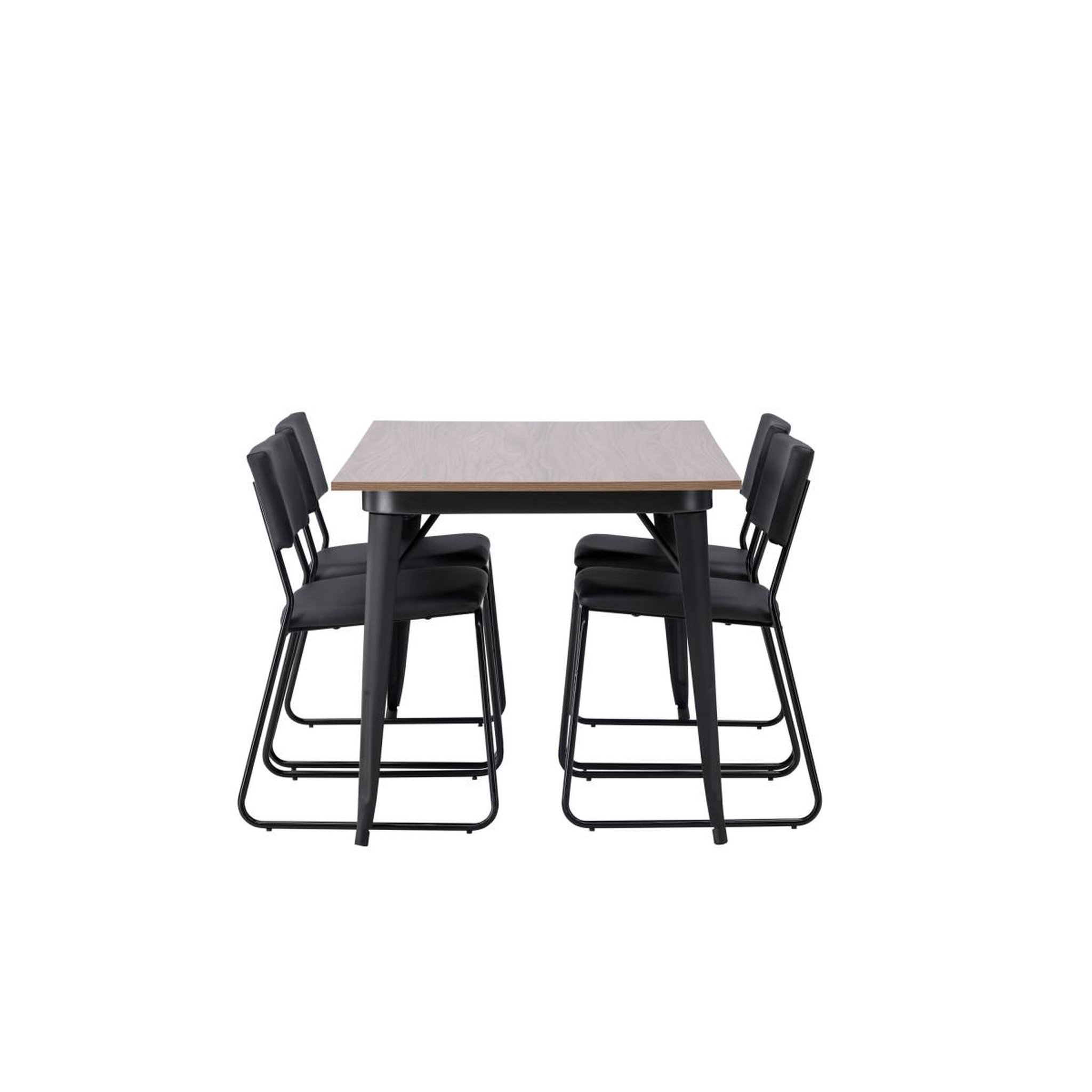 Voir la diapositive 5 : Paris Prix Ensemble table à manger & 4 chaises  tempe & kenth  140cm naturel & noir