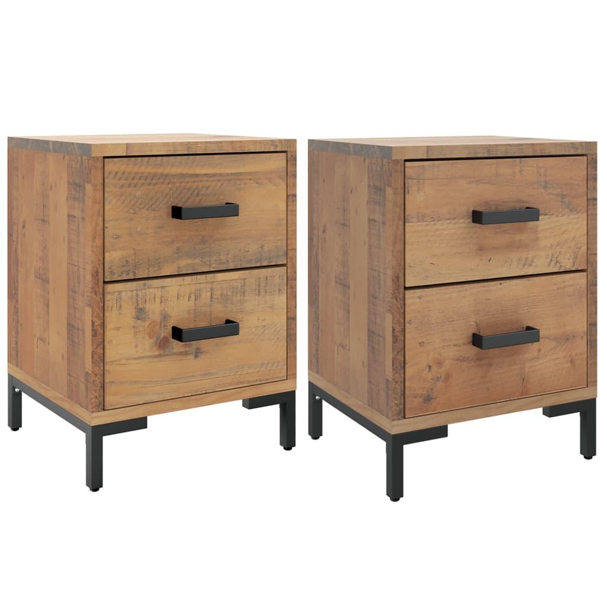 Voir la diapositive 2 : VIDAXL Tables de chevet 2 pcs 36x30x45 cm Bois de pin massif