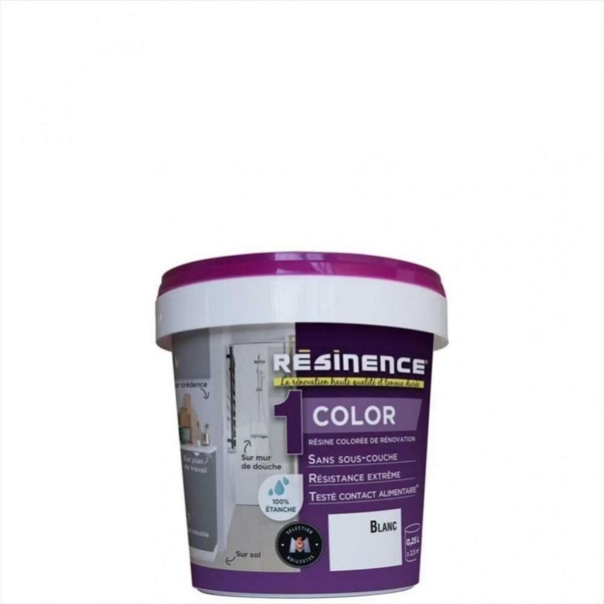 CENTRALE BRICO Résine colorée Color RESINENCE, Blanc, 0.25 l