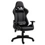 IDIMEX Chaise de bureau GAMING fauteuil ergonomique avec coussins, siège style racing racer gamer chair, revêtement synthétique noir