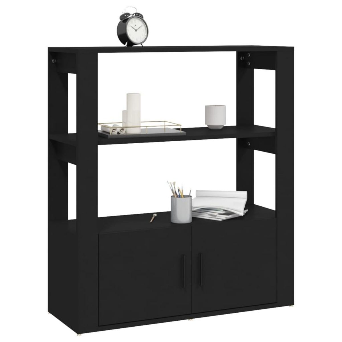 VIDAXL Buffet Noir 80x30x90 cm Bois d'ingenierie