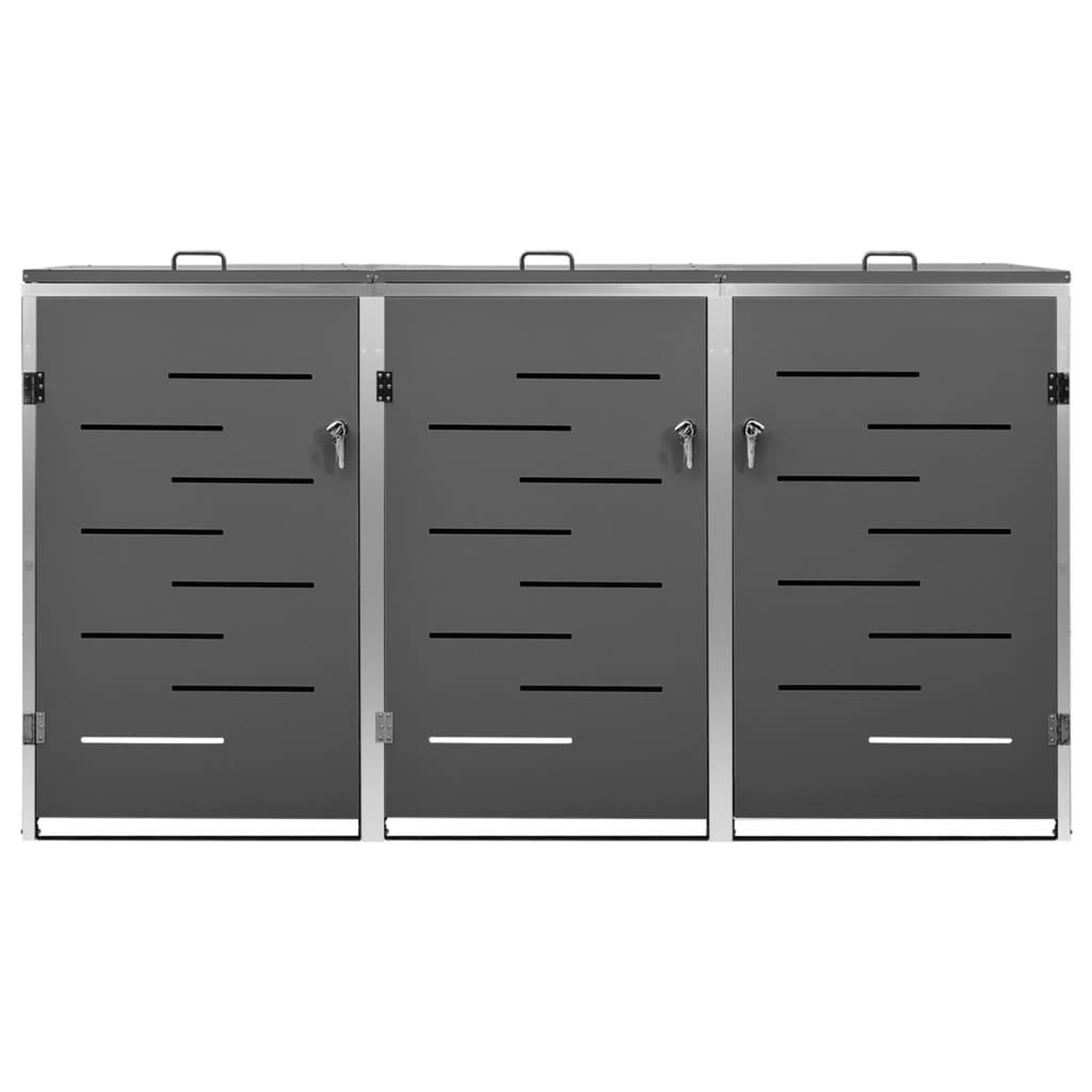 Voir la diapositive 5 : VIDAXL Abri pour trois poubelles 207x77,5x112,5 cm Inox