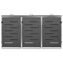 Voir la diapositive 5 : VIDAXL Abri pour trois poubelles 207x77,5x112,5 cm Inox