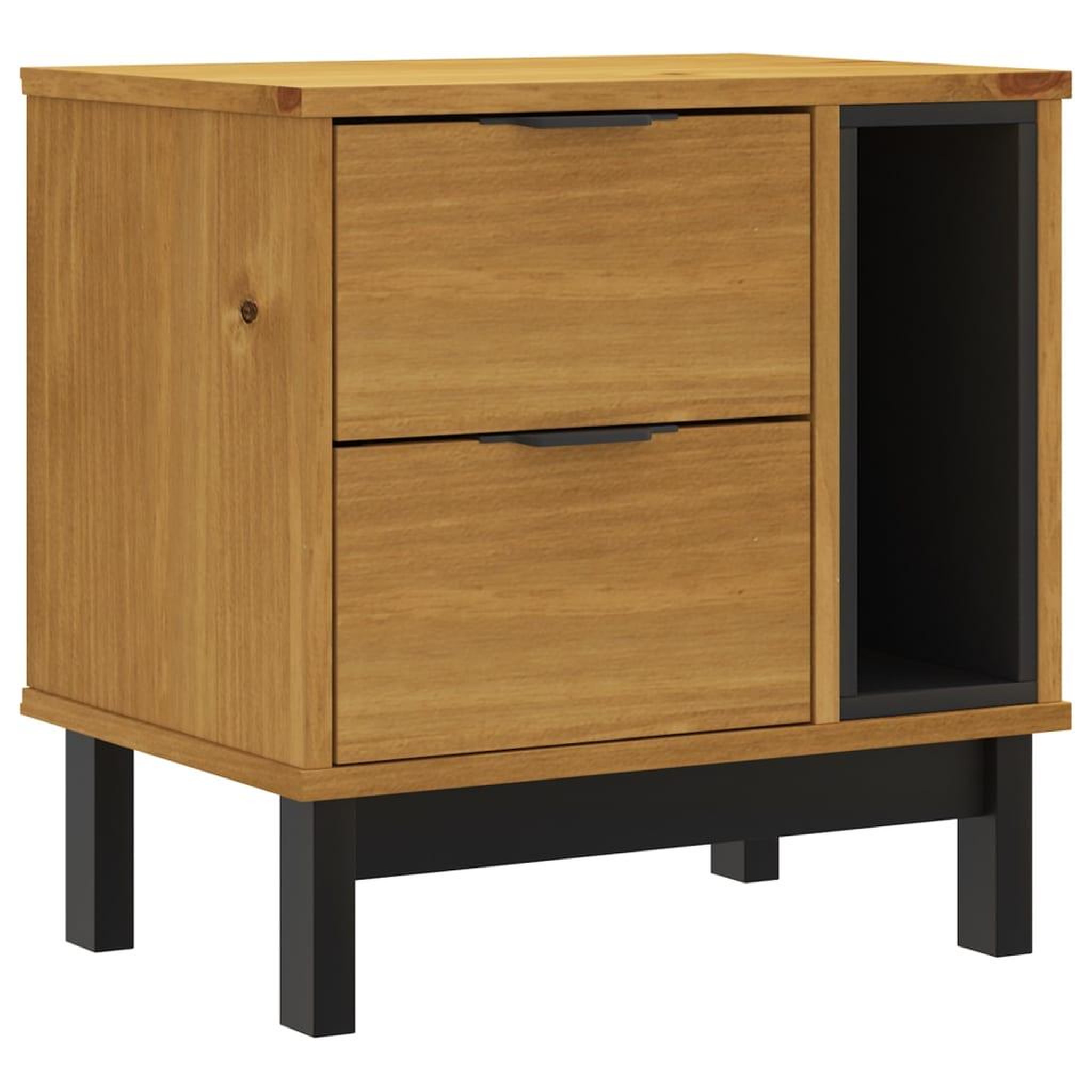 Voir la diapositive 2 : VIDAXL Table de chevet FLAM 49x35x50 cm bois de pin massif